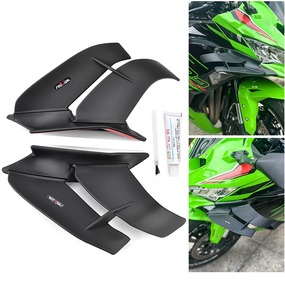 

Обтекатели с аэродинамическими крыльями, боковые Спойлеры для Kawasaki ZX4R ZX4RR ZX25R / ZX-25R 2020 - 2024 / ZX-4R 2023