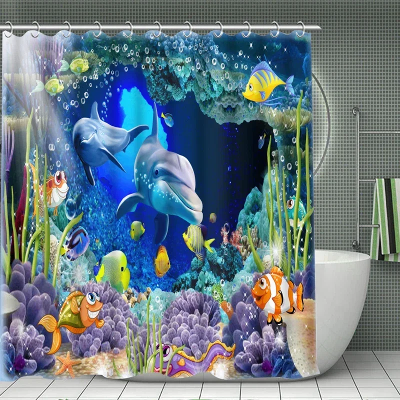 1/4 piece shower curtain set, waterproof bathroom partition curtain with hooks, anti-slip bath rug, U shape mat, toilet seat cov