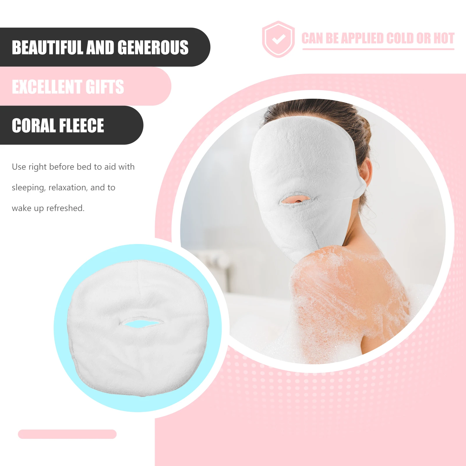

Cold and Hot Compress Face Towel Facial Mask Steamer White Coral Fleece Towels Miss
