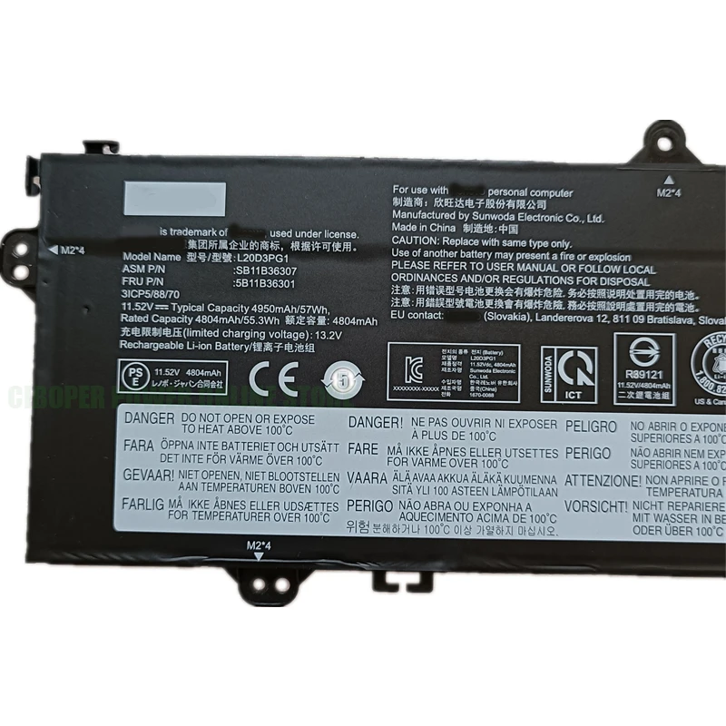 CP Chính Hãng Laptop L20D3PG1 L20M3PG1 L20L3PG1 11.52V 55.3Wh/4804MAh Cho Vilboz14 Series