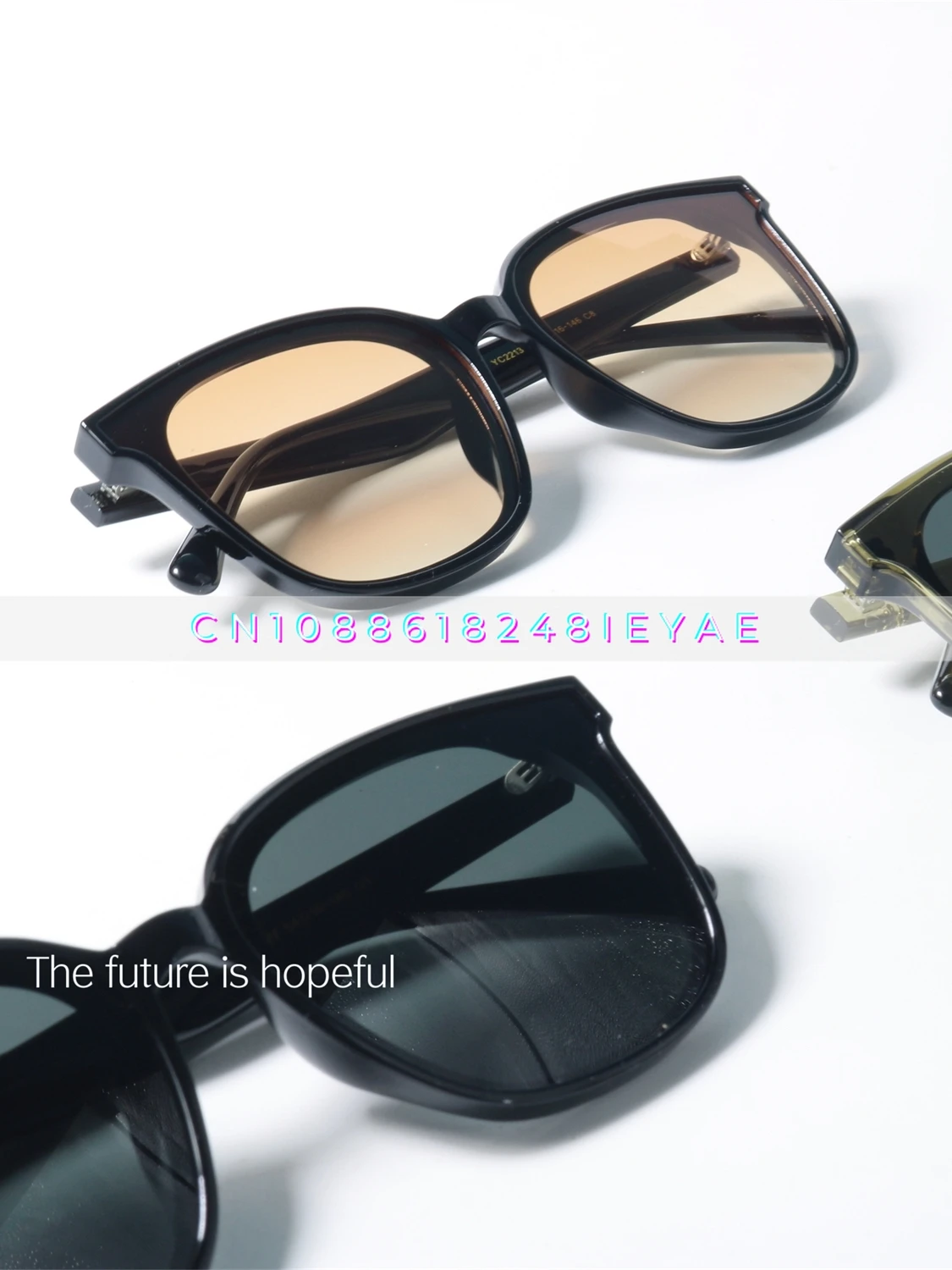 GM Style Minimalist Black Sunglasses Uv400 Anti-ultraviolet Radiation Versatile Sunset Tea Polarized Sunglasses