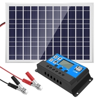 30W 12V Solar Panel Battery Charger+40A Controller For RV Car Boat Home Camping