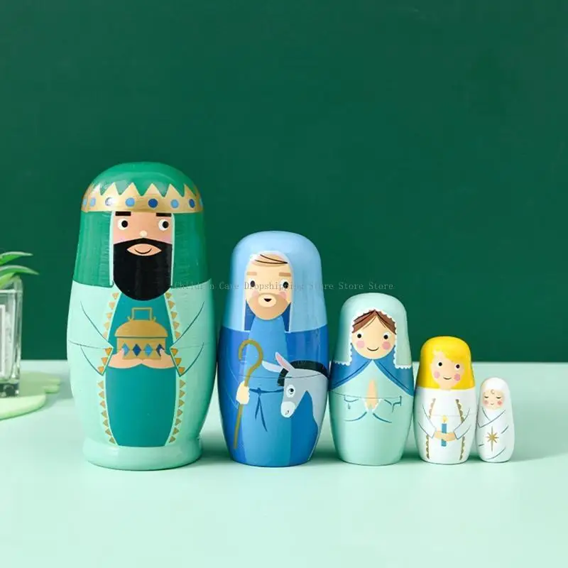 Bambini in legno Matryoshka King for Doll for Play Table Games Gift Natale