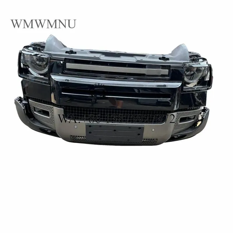 Wmwmnu Front Bumper Assembly for Defender 90 110 130 L663 2020-2024 with Sensor Holes Grille Screw-On Attachment Complete Kit