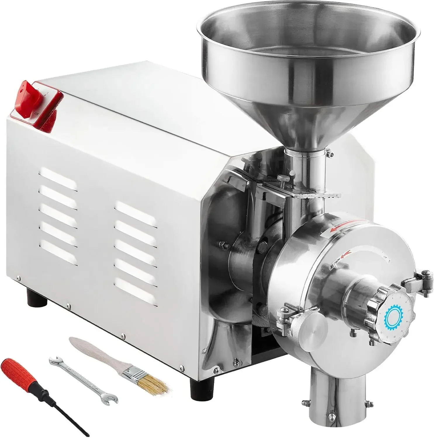Soybean Grinder Commercial Grinding Machine for Spices 3000W Corn Mill Grinder 100 KG/H Stainless Steel Corn Grinder Industrial