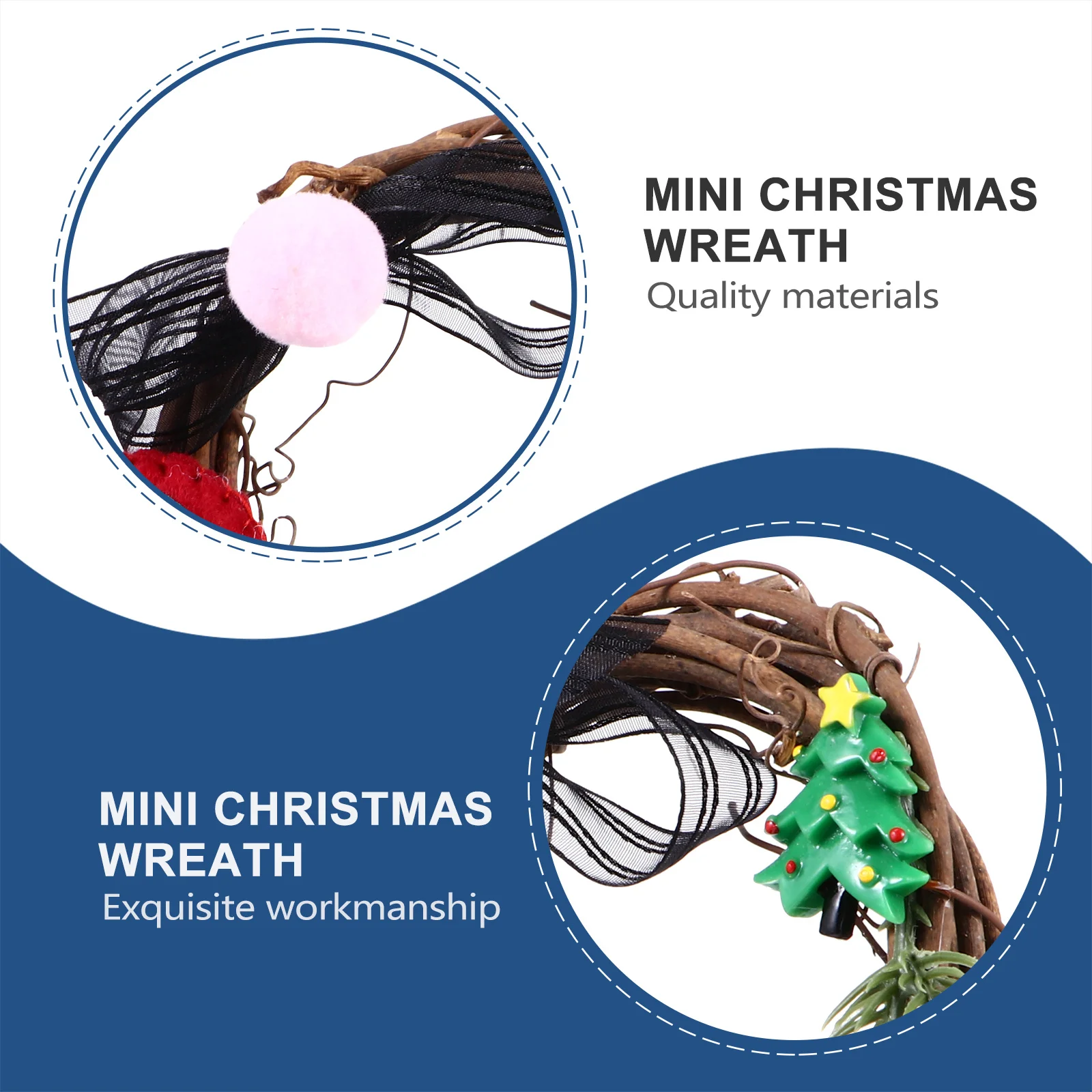 

1pc Christmas Mini Wreath Hanging Garland Decor For Party Home Outdoor, Lovely Lollipop Shape Pendant, Premium Safe Material,