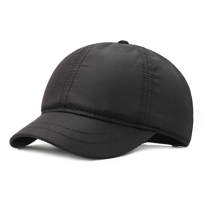 2024 Male Summer Thin Polyester Short Brim Baseball Caps Men and Women Outdoors Casual Big Size Sun Hat 55-62cm 5 Colors