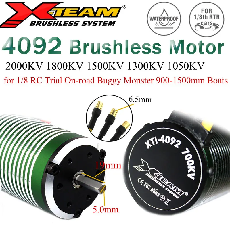 

X-Team Waterproof Brushless Motor 4092 2000/1800/1500/1300/1050KV for 1/8 Traxxas RC Trial Racing Buggy Monster Off Road Cars