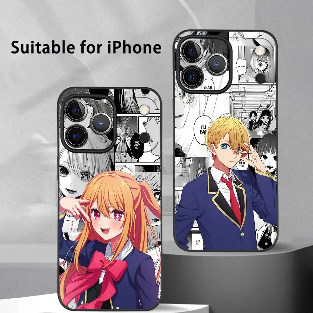 

Anime Oshi no Ko Phone Case For IPhone 17 16 15 14 13 12 11 Pro Max Plus Mini Black Frosted Soft Shell Funda