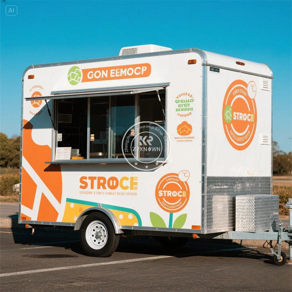 

Snack Food Trailer Hamburger Mobile Beverage Ice Cream Cart Catering Trailer With Kitchen Kitchen Truck for Sale