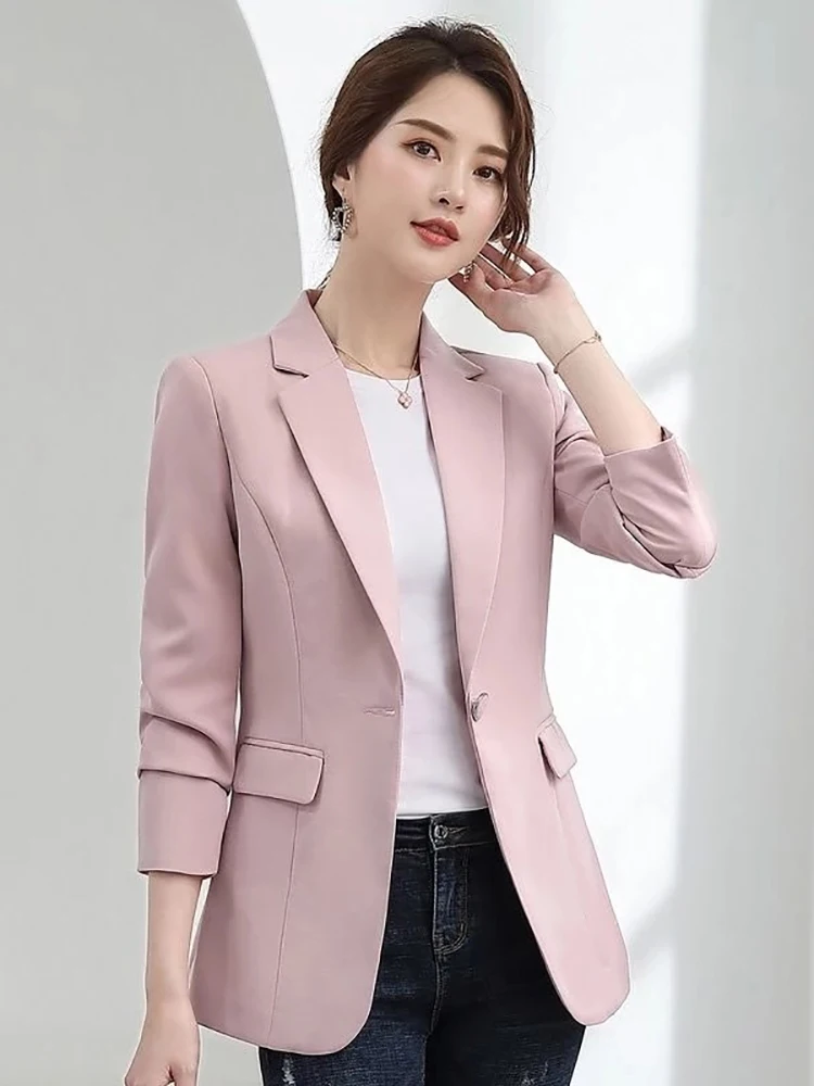 

Button Fashion Jacket Female New Arrival Coats Overwear Hot Autumn Spring Basic Blazer Woman Clothes