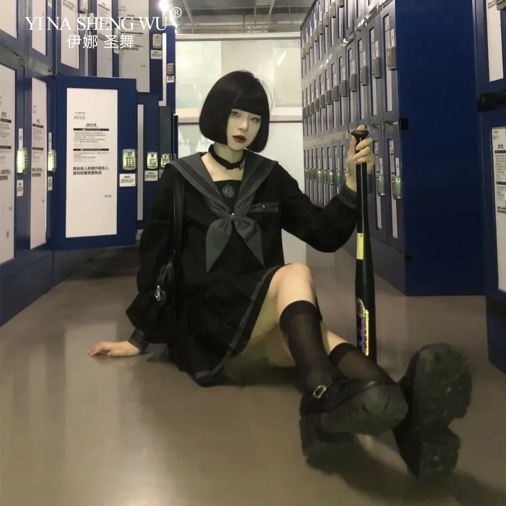 Japanese and Korean Sailor Uniforms Orthodox Jk Uniforms Dark Bad Girl Middle Clothes Autumn and Winter School Outfits Women