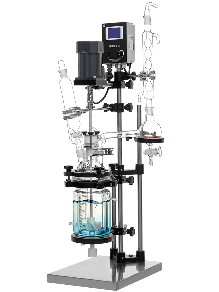 Cancun, Double Glass Reactor Laboratory Small 1L/2L/3L/5L Electrically Heated High Pressure Distillation Stirrer