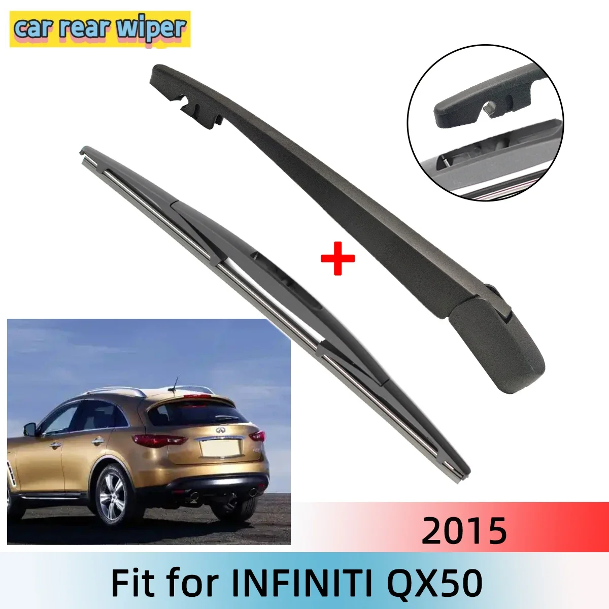 

Rear Wiper Blade & Arm Set Kit For INFINITI QX50 2015 Windshield Windscreen Rear Window