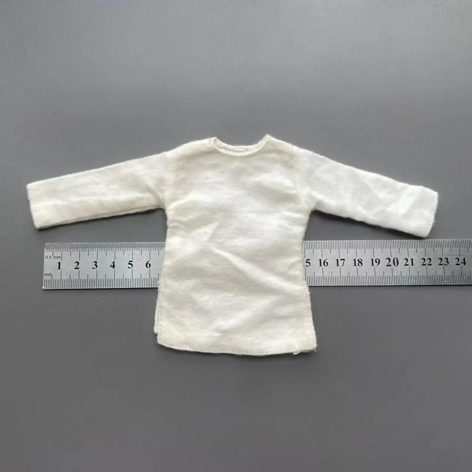 1 6 Scale Female Action Figure Doll Clothes White Long Sleeve Shirt Miniature Fashion Top for Dolls Accessories and Collectors
