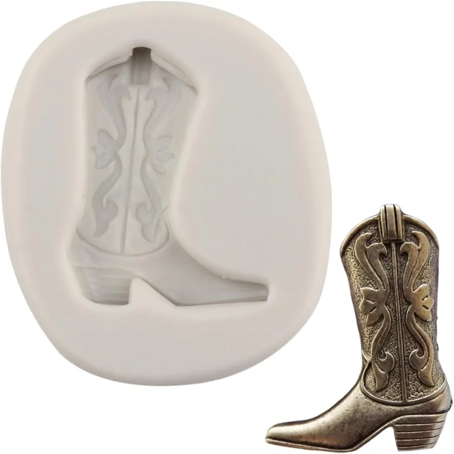 

3D силиконовые формы для ботинок, ковбойские ботинки, форма для помадки для торта, кекса, топпер, конфеты, шоколадная резинка, паста, полимерная глина