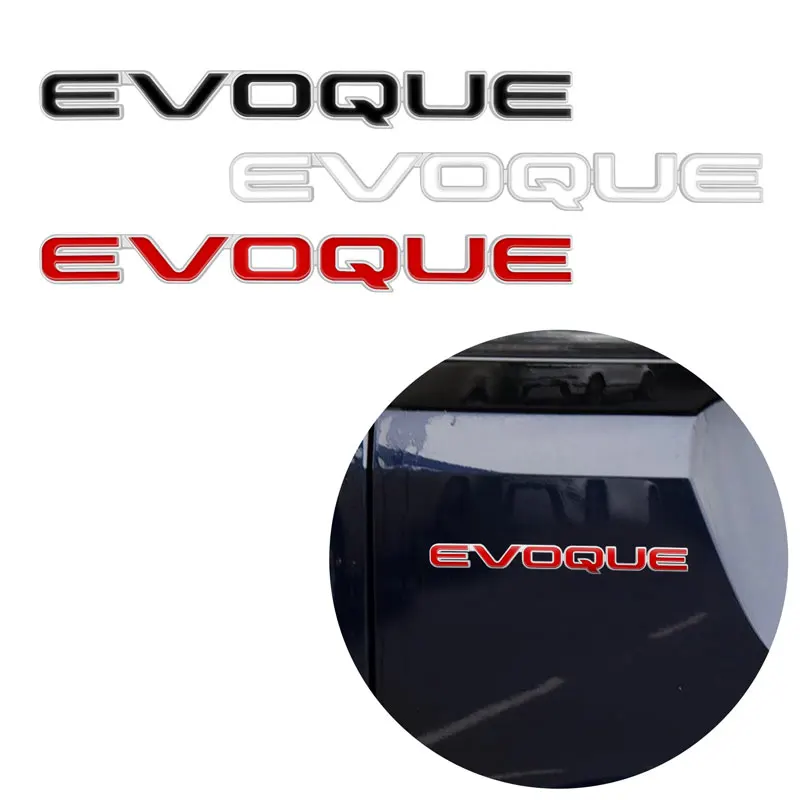 1Pcs 3D Chrome Metal EVOQUE Letter Logo Car Rear Tail Trunk Decals Emblem Badge Sticker Car Styling Auto Accessories