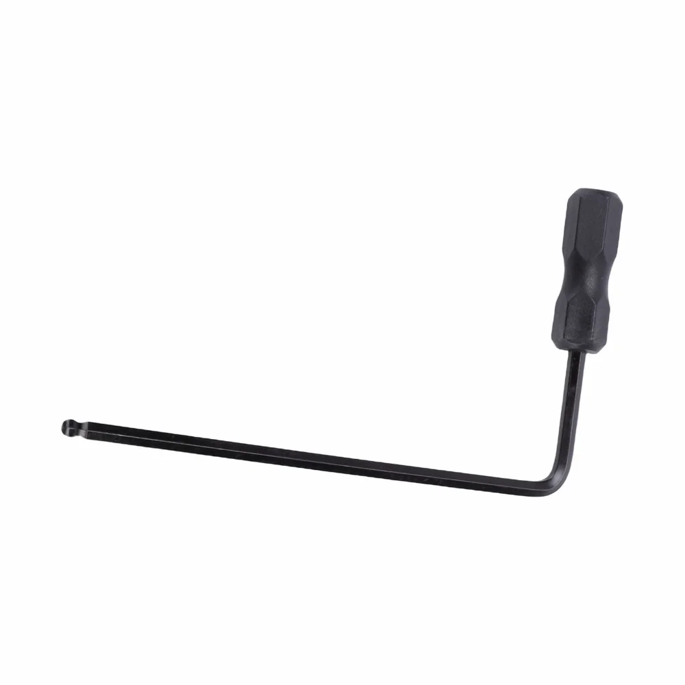 L Shape Truss Rod Wrench Metal Material 5 mm(0.20 in) Size Guitar Hex Wrench Extended Handle Black Color Neck Adjustment Tool