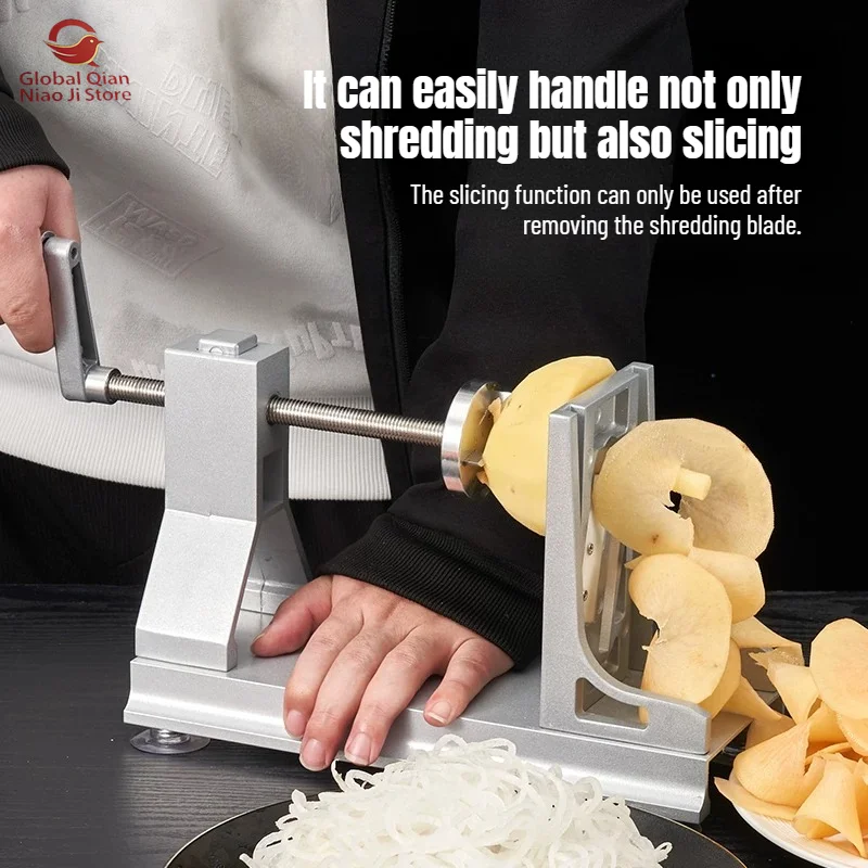 Magic Slicer for Waterfall-Style Shredded Potatoes, Extra-Long Julienne Shredder for Radishes Commercial Slicing Machine Popular
