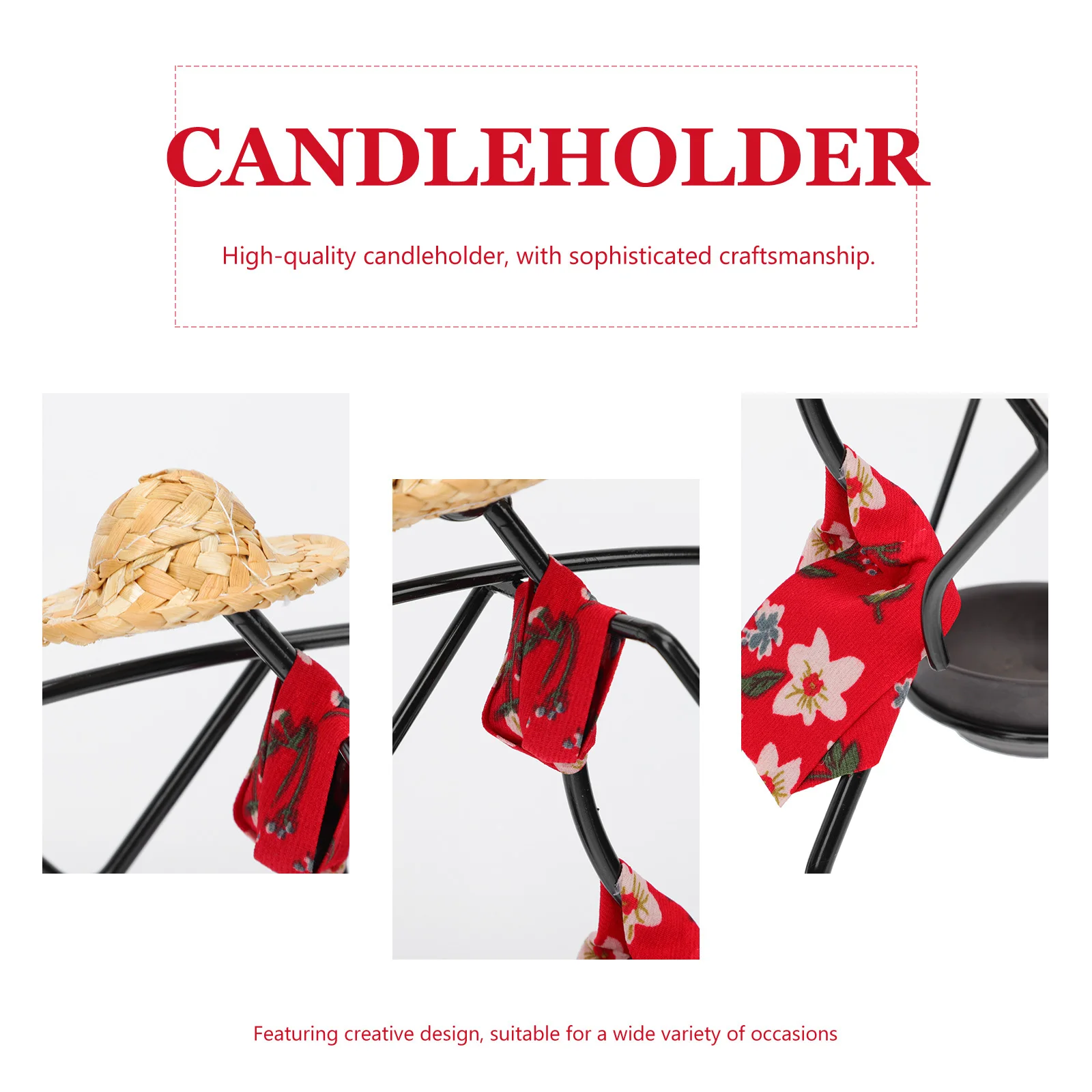 

Carry Load Shape Candleholder Elegant Creative Decorative For Home Office Restaurant Desktop Decor Retro Style Stand