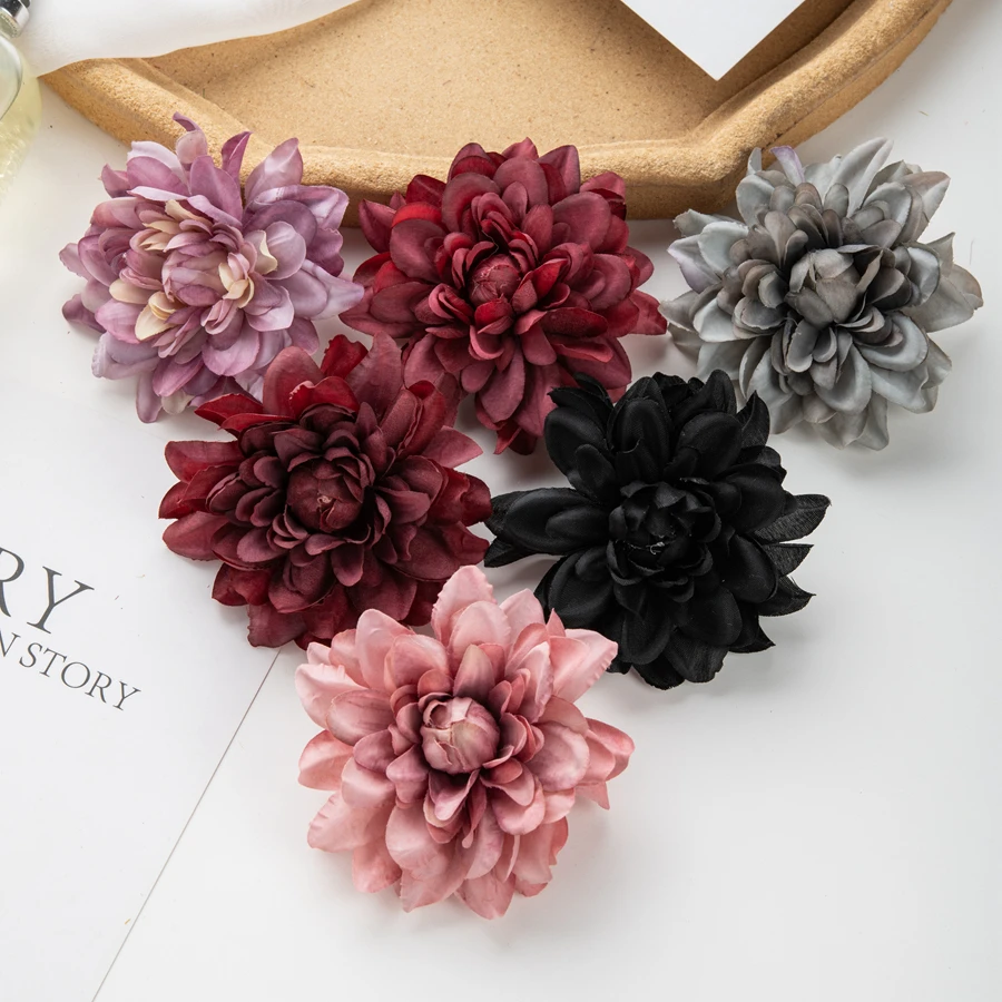 5/10 Stück künstliche Blumen Seide Chrysantheme DIY Geschenke Box Sammelalbum Hochzeit Bogen Hausgarten Dekor Weihnachtskränze Ausverkauf – Detail 6