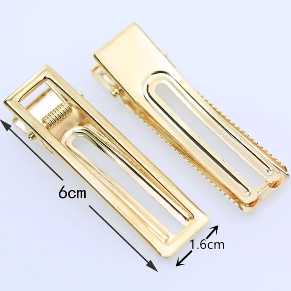 10 قطعة/الوحدة مشبك شعر ذهبي/فضي اللون مع كلمة واحدة؛ الديكور اليدوية مشبك منقار البط DIY كريستال قطرات الراتنج الوصول