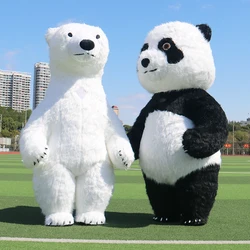 2028 Air Inflatable Polar Bear Costume Mascot for Advertising Christmas Halloween Adult Fursuit Furry Carnival Costume Animal
