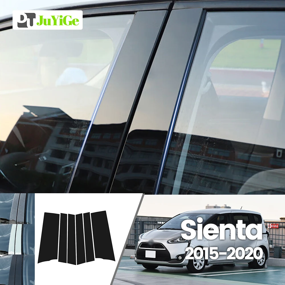 

For Toyota Sienta 2015-2020 2016 2017 2018 2019 Bright Black Carbon Fibre Window Door B C Sticker