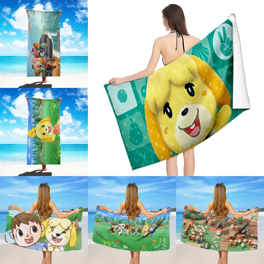 A-Animal Crossing Beach Towel Microfiber Sand Free Quick Dry Soft Sandproof Pool Towels Gift for Women Travel Gym Shower Camping