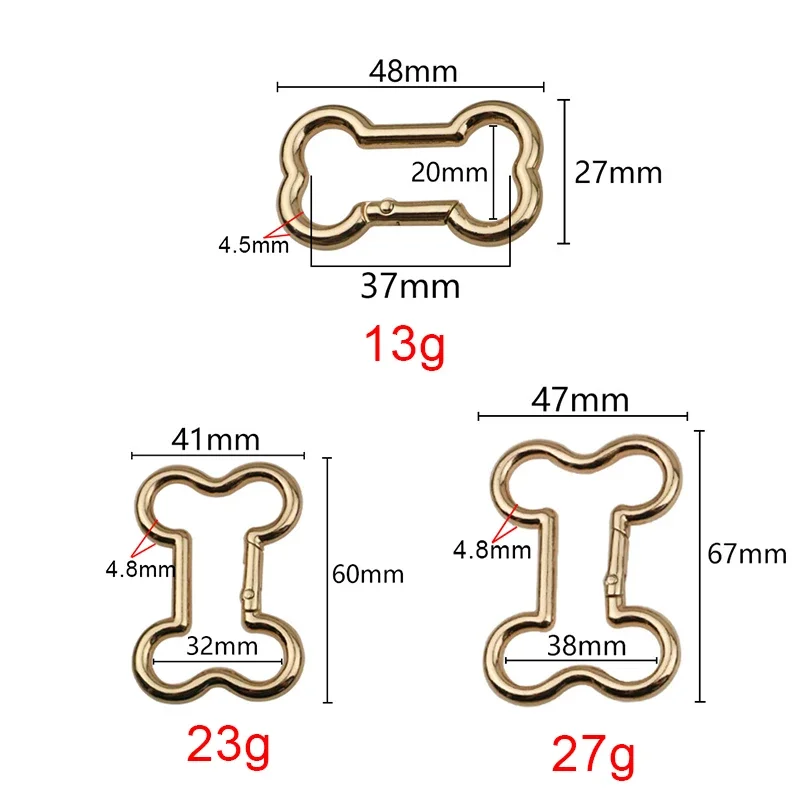10-50-100PCS 20MM 32MM 38MM Metal Bone Shape Ring Buckle For Bags Shoulder Belt Strap Open Clasp Clips Keychain Hook Accessories