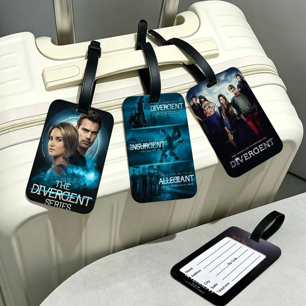 Divergent Movie Classic Durable PVC Anti lost Baggage Tag With Info Card Lightweight Luggage Identification Label