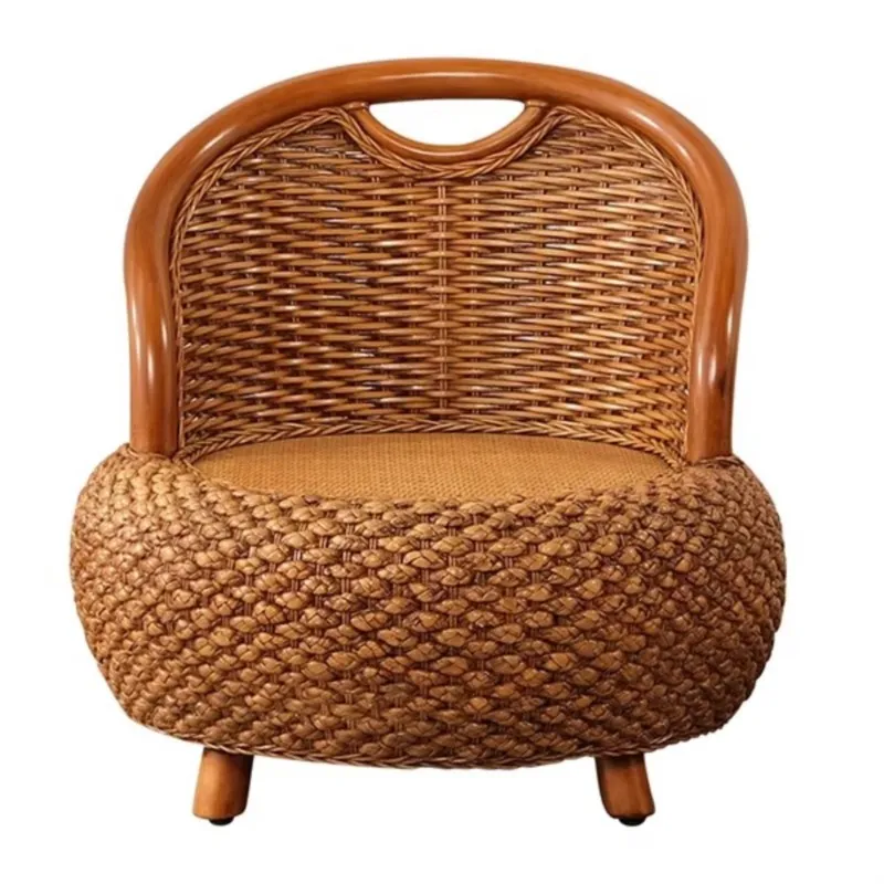 MOMO Tembel Sandalye Ev Balkon Küçük Tabure Oturma Odası Kanepe Sandalye Yuvarlak Tabure Ev Japon Rattan Tatami Arkalığı Futon