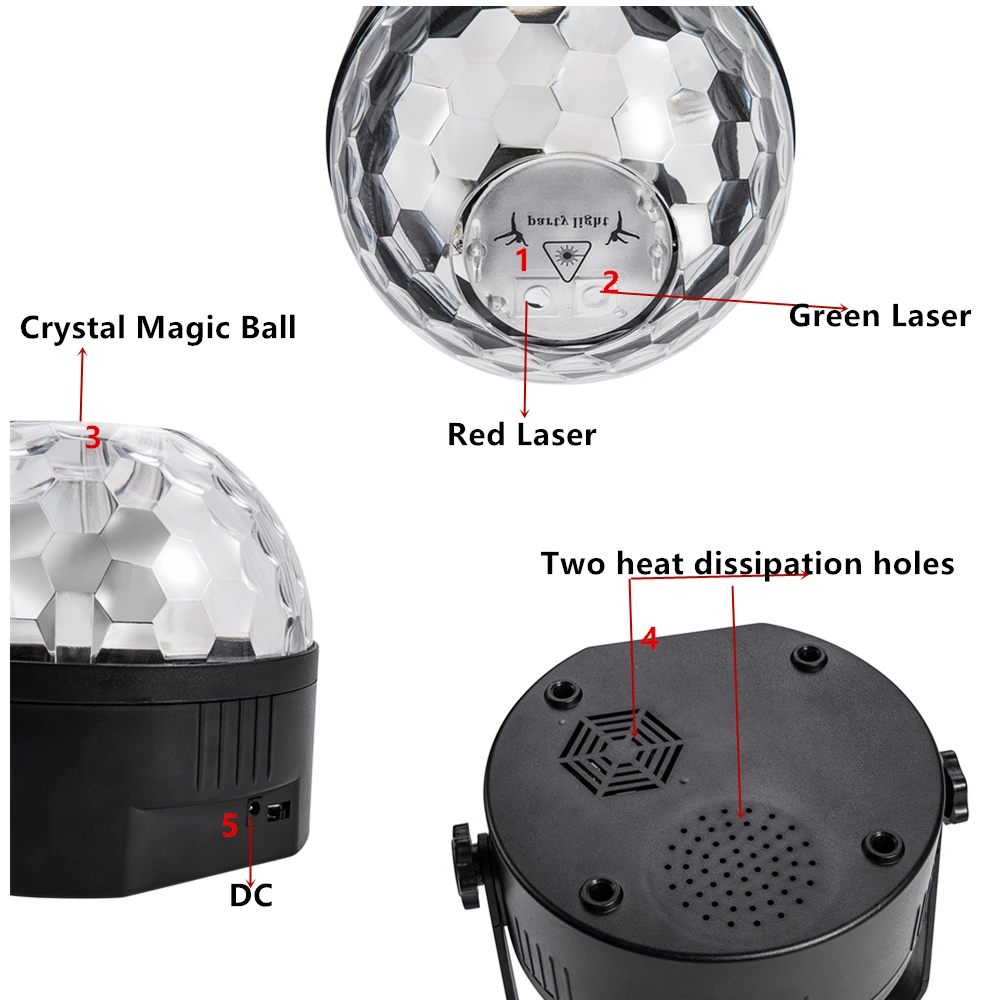 Party Disco Light  Laser Flashlight-activated DJ Light, Suitable for Parties, DJ Performances, Bars, Clubs, Festival Decorations