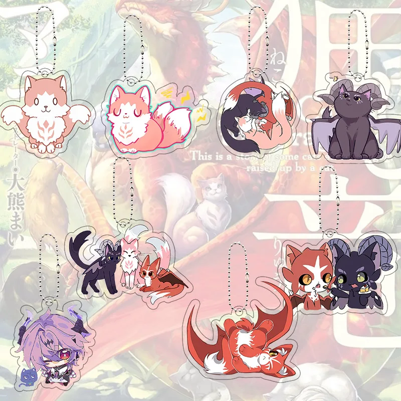 Llavero de acrílico El Gato y el Dragón, colgante para bolso de personajes de anime y dibujos animados como Uncle Wing, Momo, Kuro y Human Boy, regalo