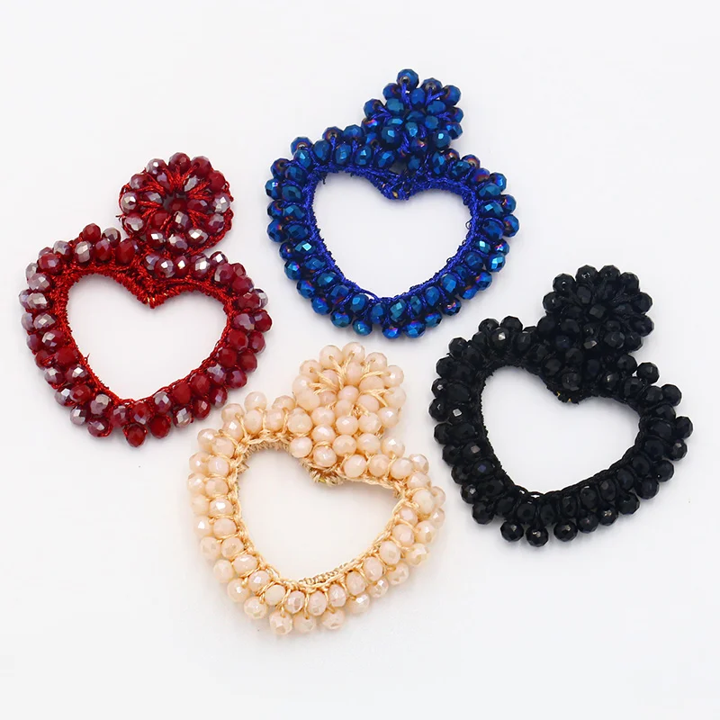 OCESRIO Big and Small Handmade Beads Earrings Hooks For Women With Stone Crystal Bohemian Hollow out Boho Jewelry  erha034