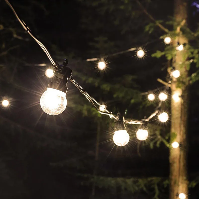 Waterproof G50 LED String Lights 23M, Outdoor Camping Tent Fairy Garland Bulbs for Backyard Wedding Party & Christmas Decoration