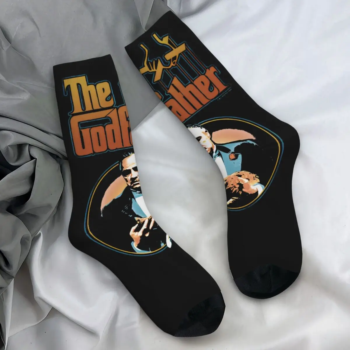 The Godfather Poster Stockings Printed Casual Socks Autumn Non Slip Socks Adults Men Skateboard Breathable Socks