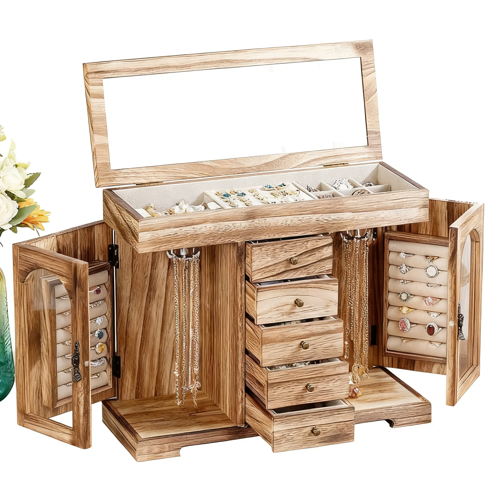 Jewelry Box Wood Jewelry Box For Women Boxes For Women Vintage Charm Safe Organized Storage