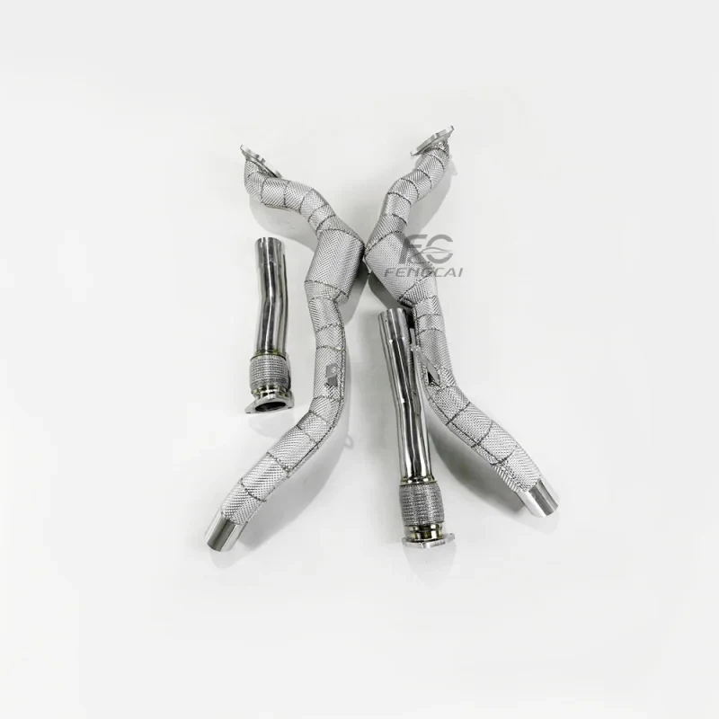 Suitable High flow exhaust downpipe system power retrofit upgrade with insulation layer 4.0T 2014-20