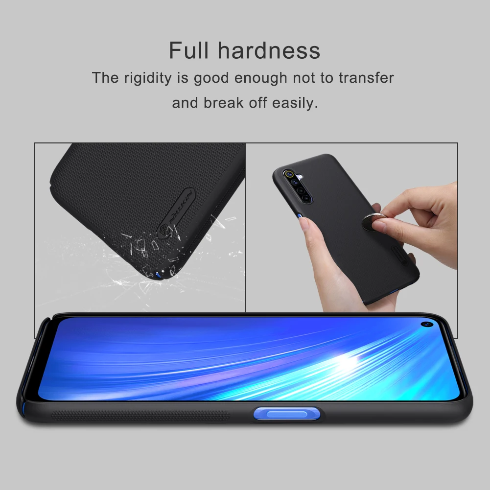 NILLKIN-Frosted Shield PC Matte Hard Phone Back Cover for Realme 6s Realme6 RMX2001, 6.5 