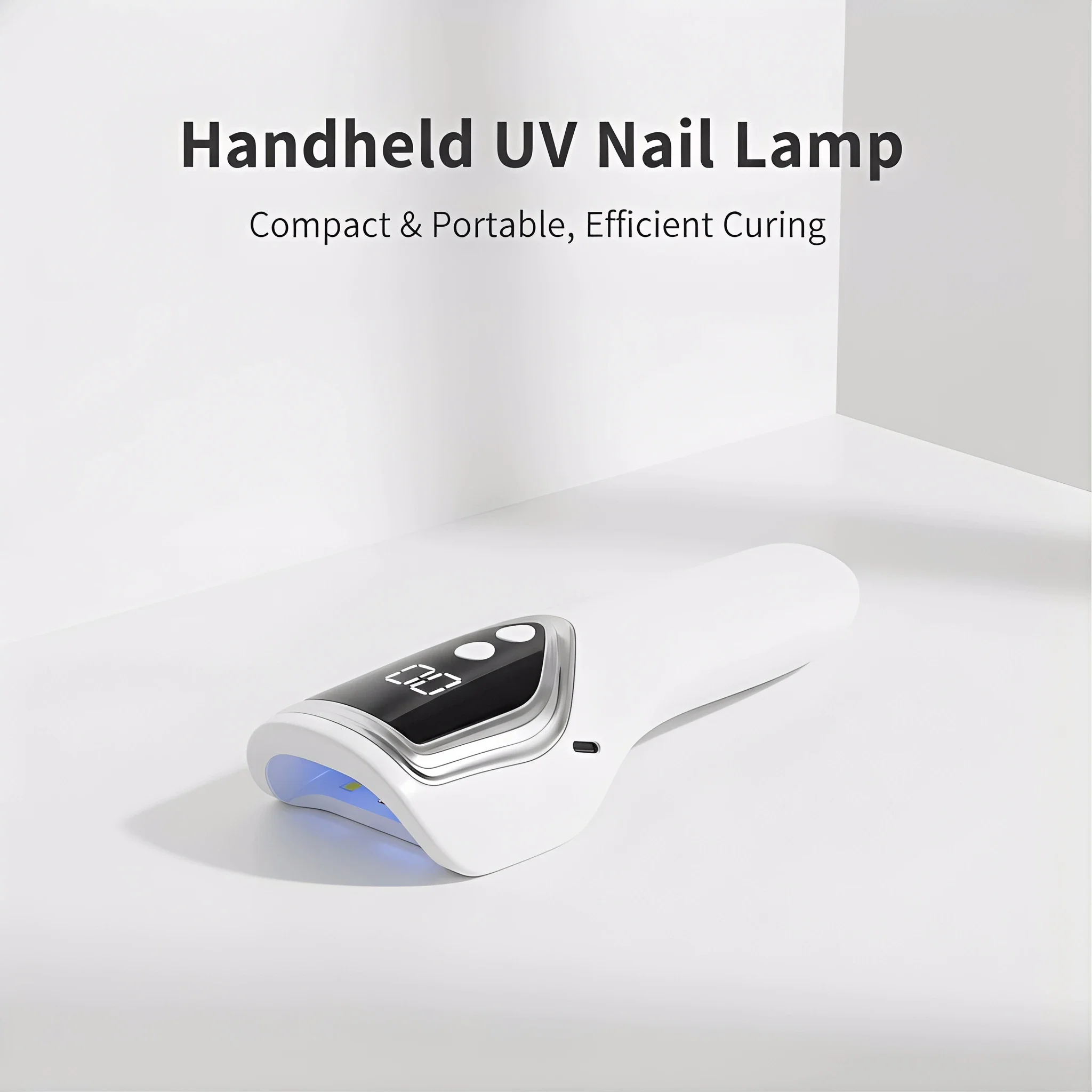 

Portable Wireless UV LED Nail Lamp, Handheld Mini Flashlight Nail Dryer with Timer, Rechargeable Gel Nail Curing Light for Home