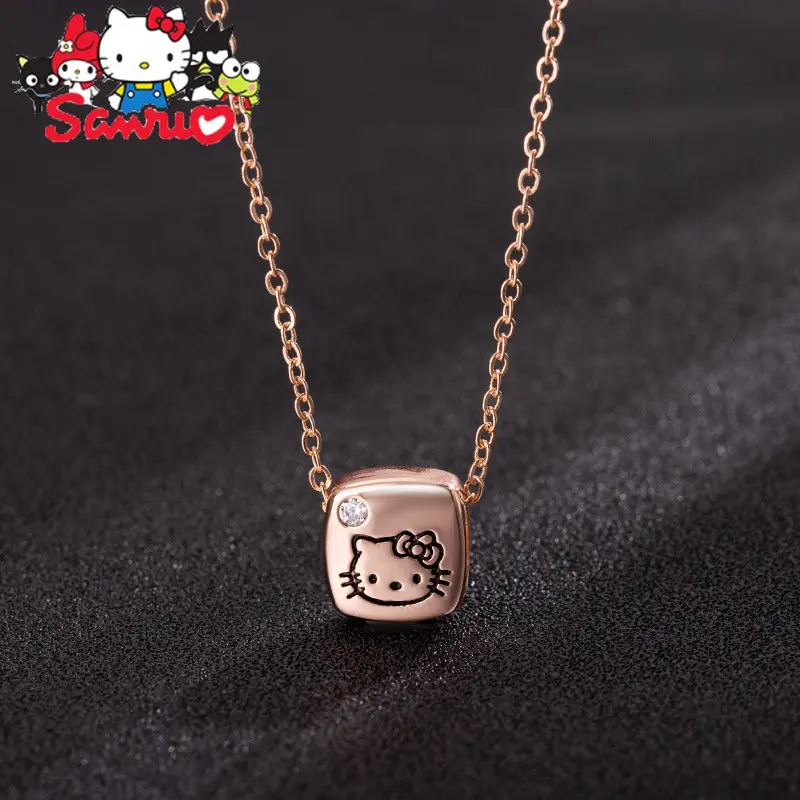 Sanrio Hello Kitty Pendant Cute Pattern Anime Protagonist Necklace Female Gift To Girlfriend Jewelry Hip Hop Pendant Girl Gift