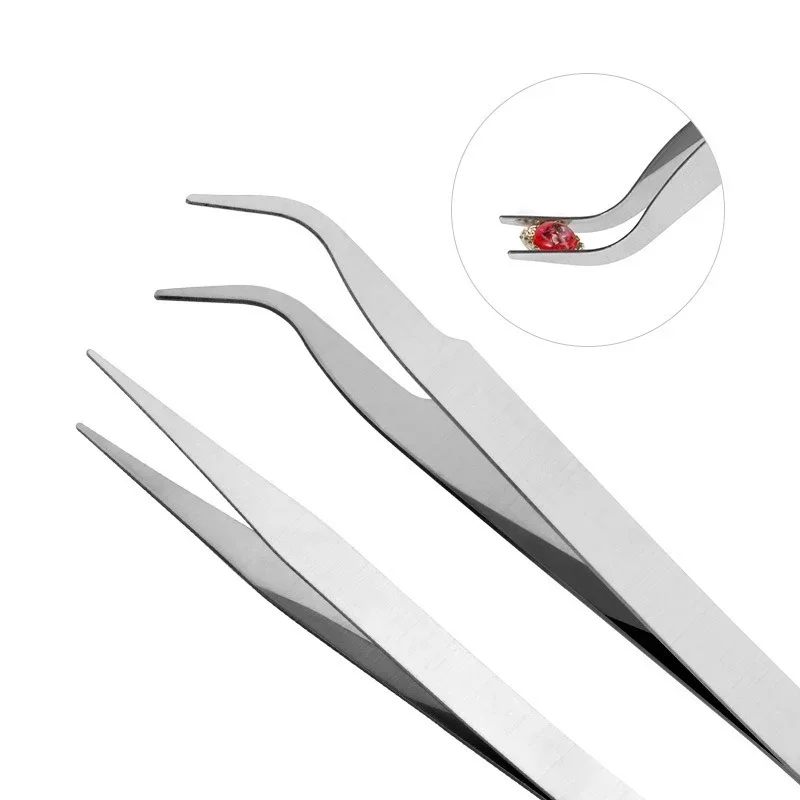 6A-SA Eyelash Extension Tweezers Volume Lashes Stainless Steel Accurate Tweezer Non-magnetic Eyelashes Tools Makeup