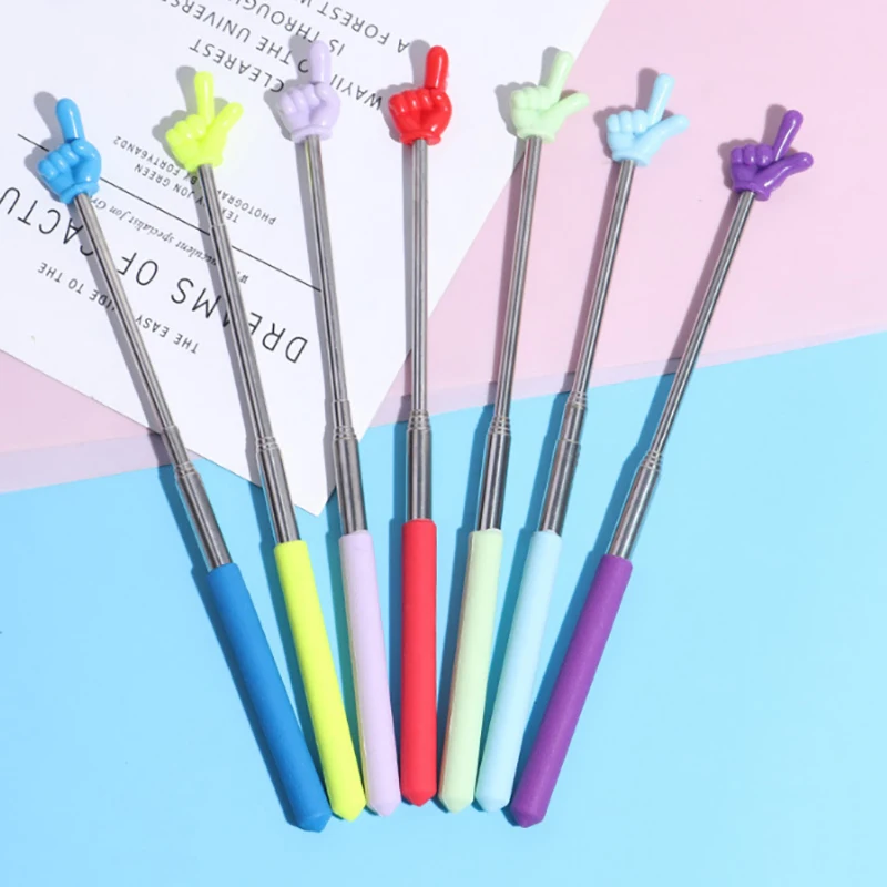 Retractable Teacher Pointer Finger Design StainlessSteel Telescopic School Teaching Pointer Stick Teacher Supplies For Classroom