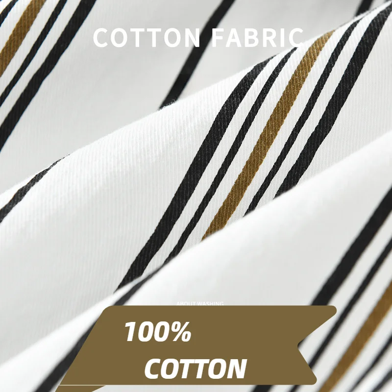 2024 Autumn New Fresh Striped 100% Cotton Shirts for Men Clothing Casual Slim Long Sleeve Men Shirts CM7353