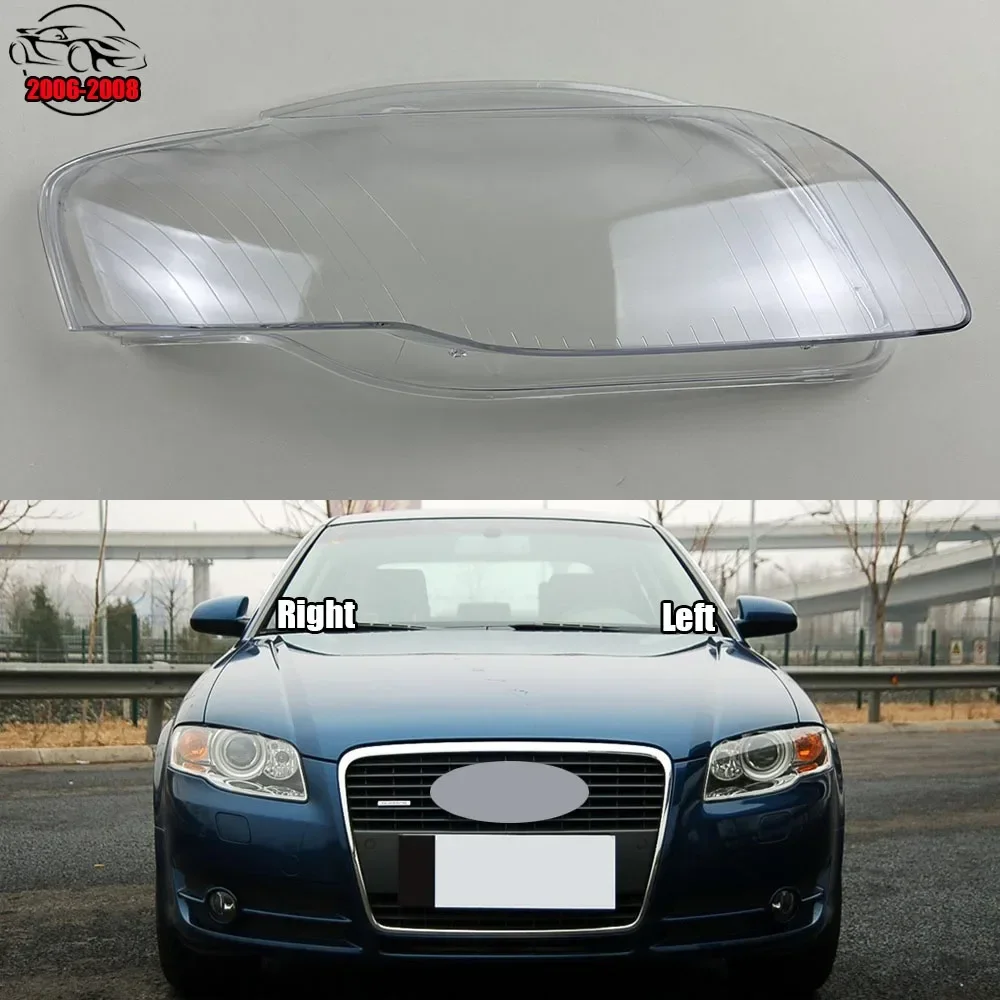 

Car Front Headlamp Glass Lamp Transparent Lampshade Shell Headlight Cover For Audi A4 B7 2006 2007 2008 Auto Light Housing Case