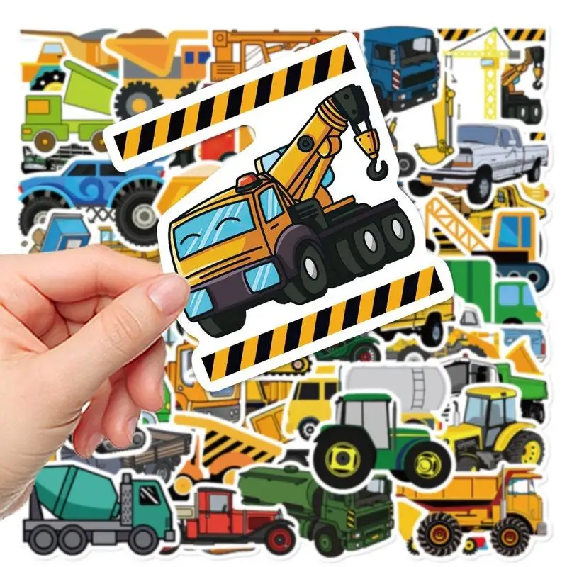 50pcs Cartoon Truck Transports Stickers for Bedroom Teachers Decals Scrapbook Stationery Laptop Fridge suitcase phone