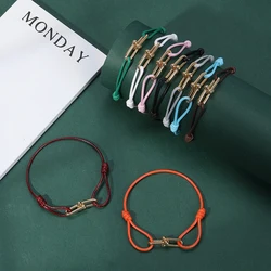 2024 New Simple Horseshoe Buckle Bracelet Braided Ribbon Adjustable DIY Rope Bracelets Women Men Jewelry Gifts