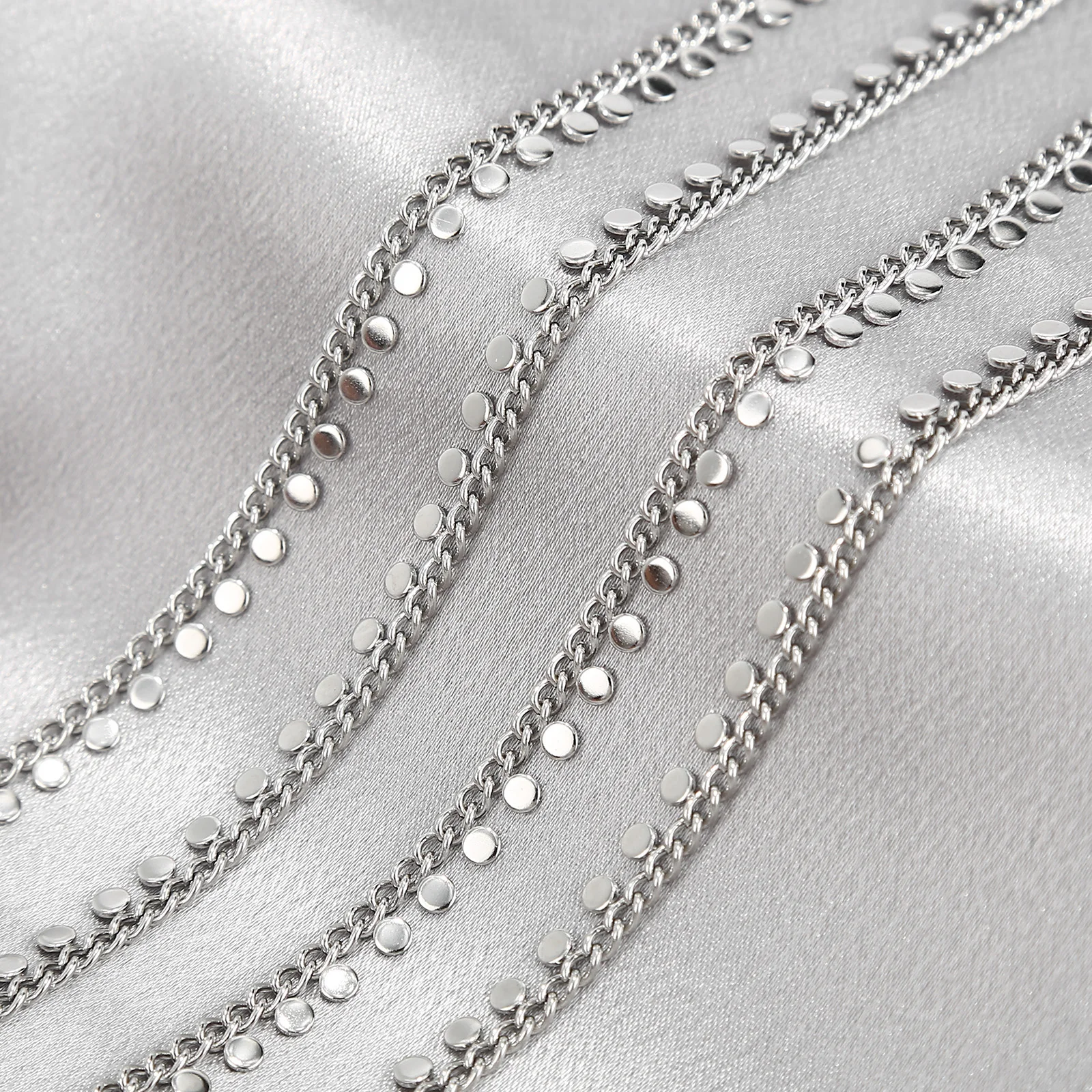 

1Meter Stainless Steel Round Sequins Link Chains for Jewelry Making Findings DIY Bracelets Necklace Chain Accessories Waterproof