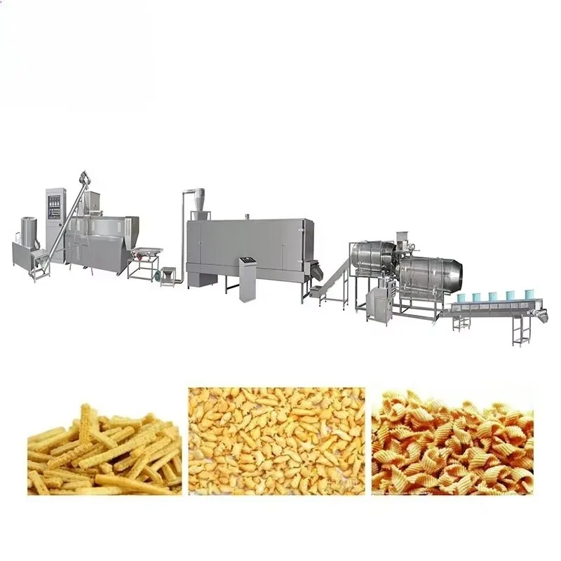 Automatic Frying Bugles Snack Food Processing Extruder Puffed Corn Chips Snacks Making Machinery Production Line